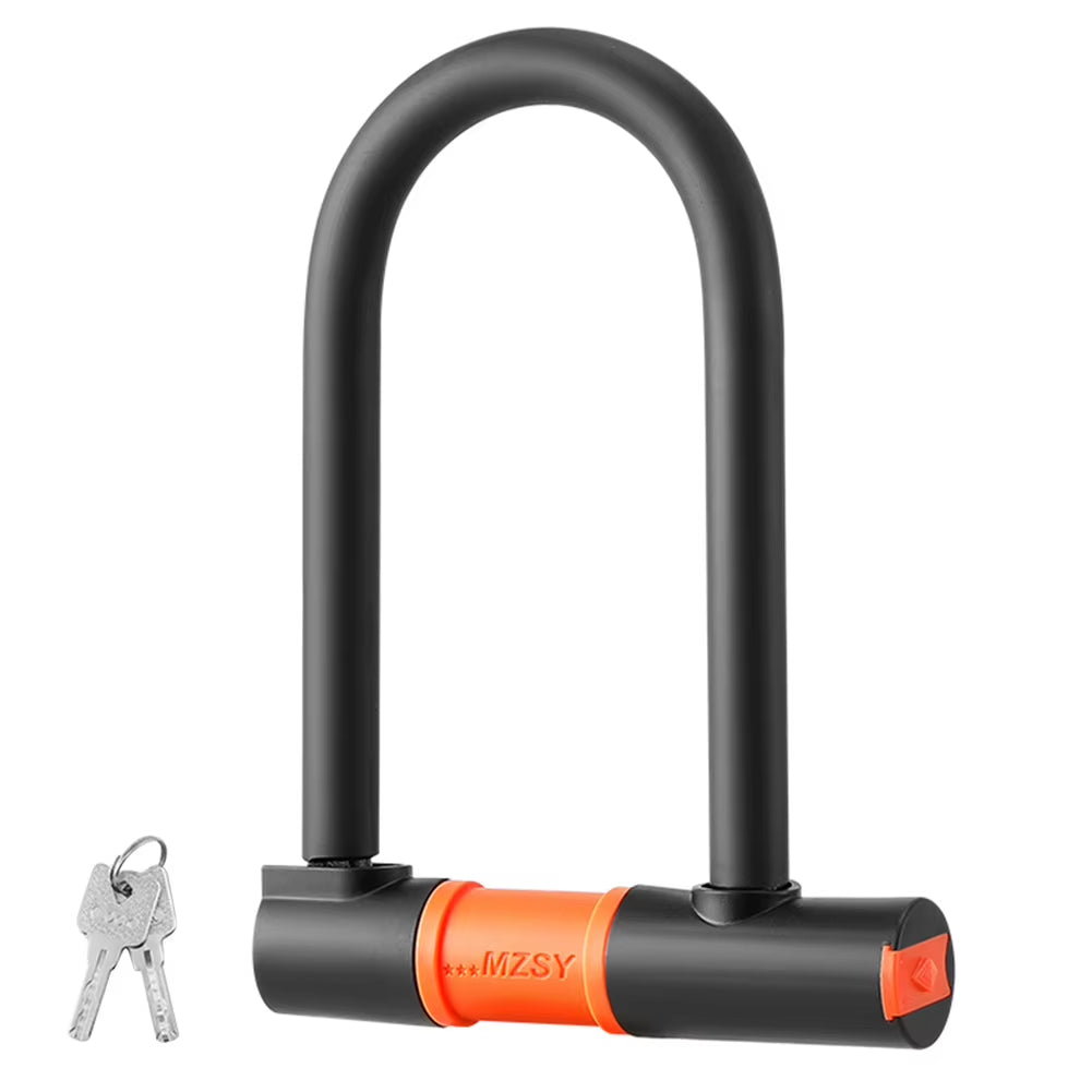 Bike U Lock Portable Mountain Road Bike Padlock Anti-Theft Safety Bike Lock Dustproof with 2 Keys Bicycle Accessories
