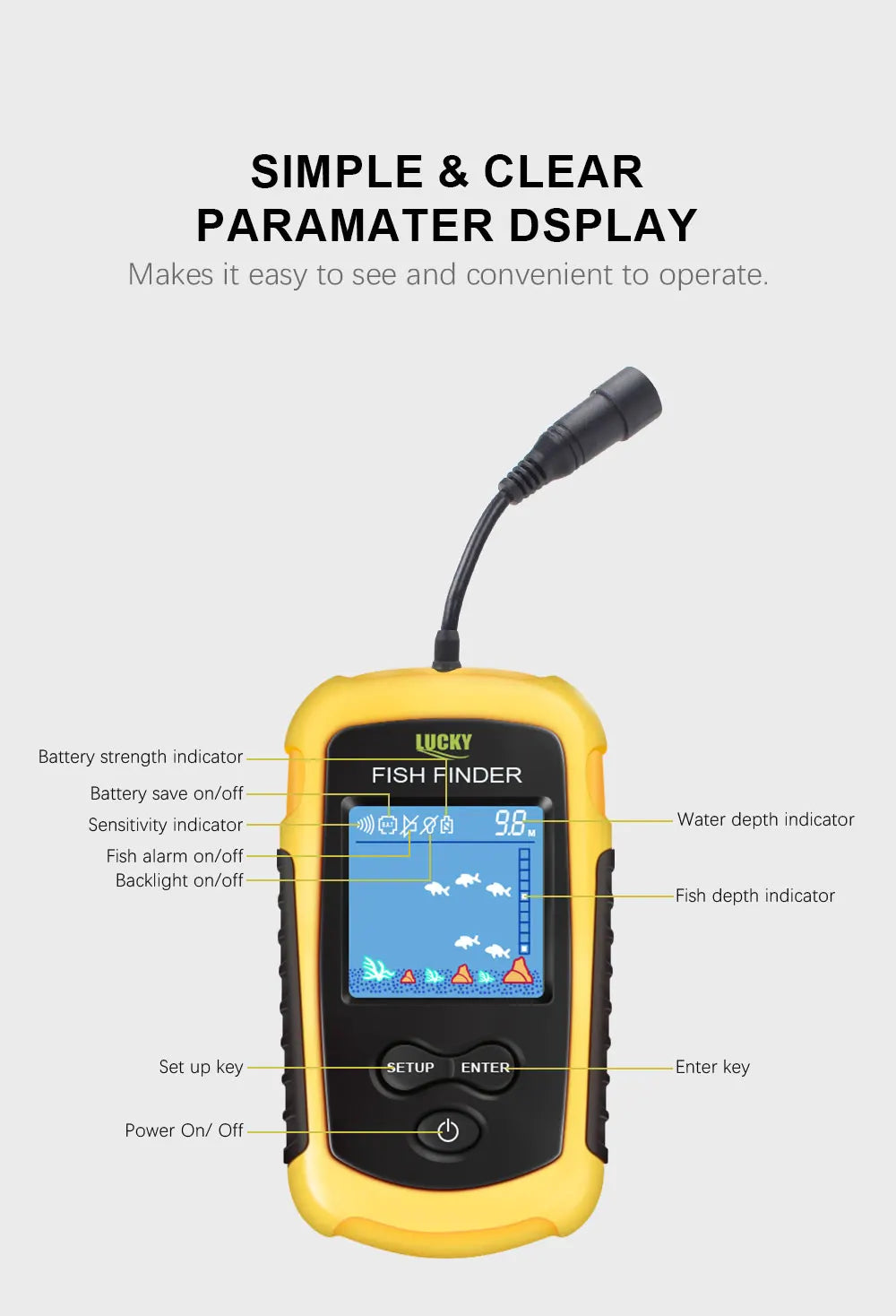 Alarm 100M Portable Sonar Fish Finders