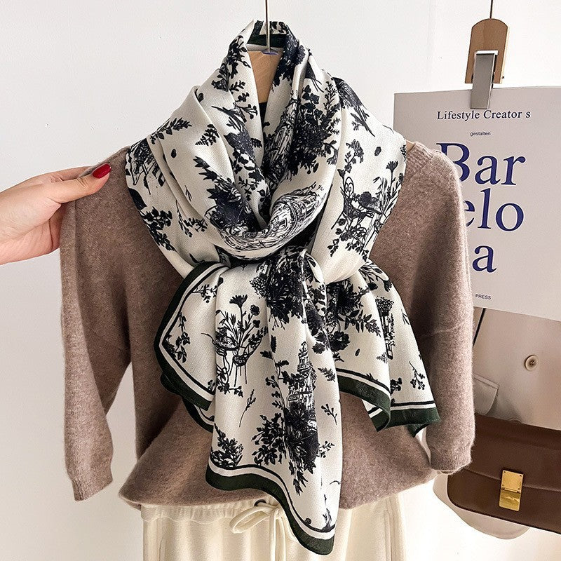 Color Matching Fashion Scarf Scarf Thin Warm Scarf Talma