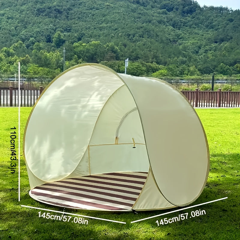 Automatic Instant Pop-up Sun Shelter, Portable Beach Tent, UV Protection, Easy Zipper Closure, with Compact Carry Bag