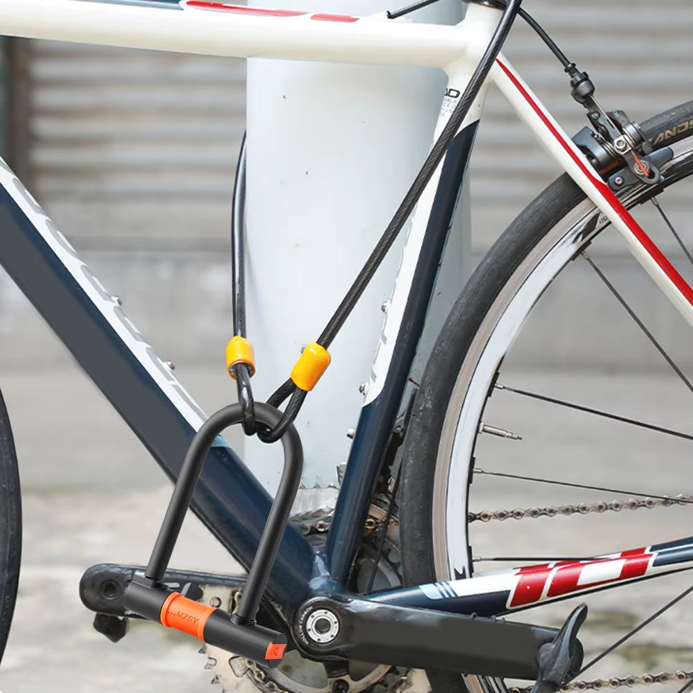 Bike U Lock Portable Mountain Road Bike Padlock Anti-Theft Safety Bike Lock Dustproof with 2 Keys Bicycle Accessories