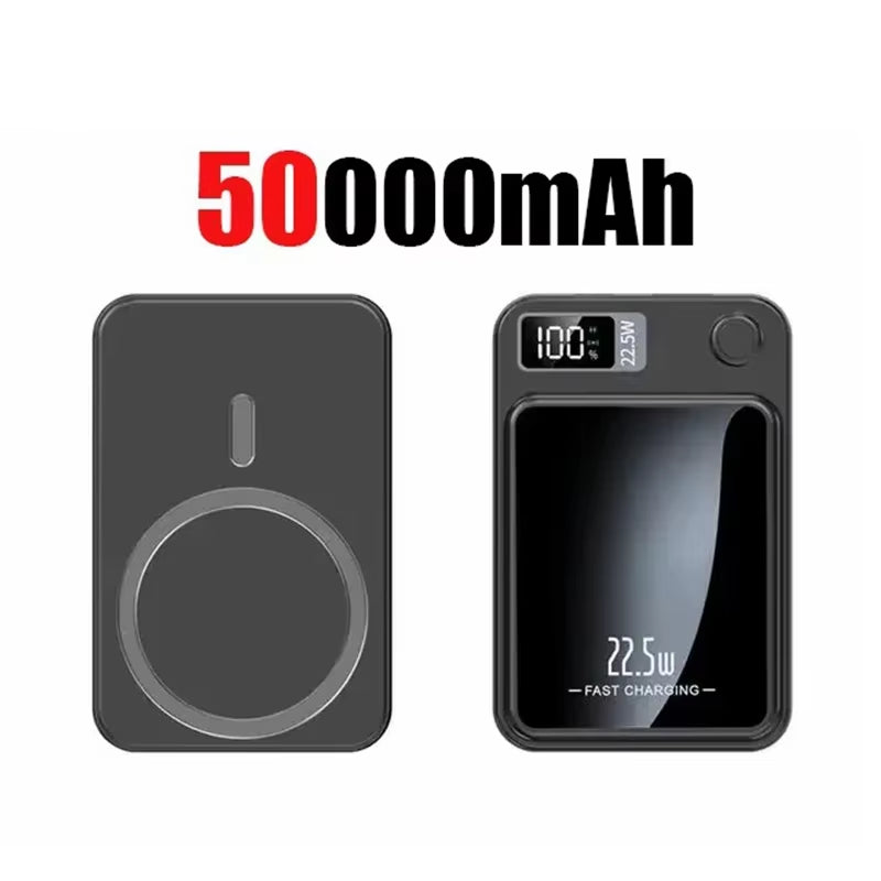 100000Mah Magnetic Power Bank Wireless Fast Charger for Magsafe Portable Auxiliary Battery Pack for Iphone Huawei Samsung 2025