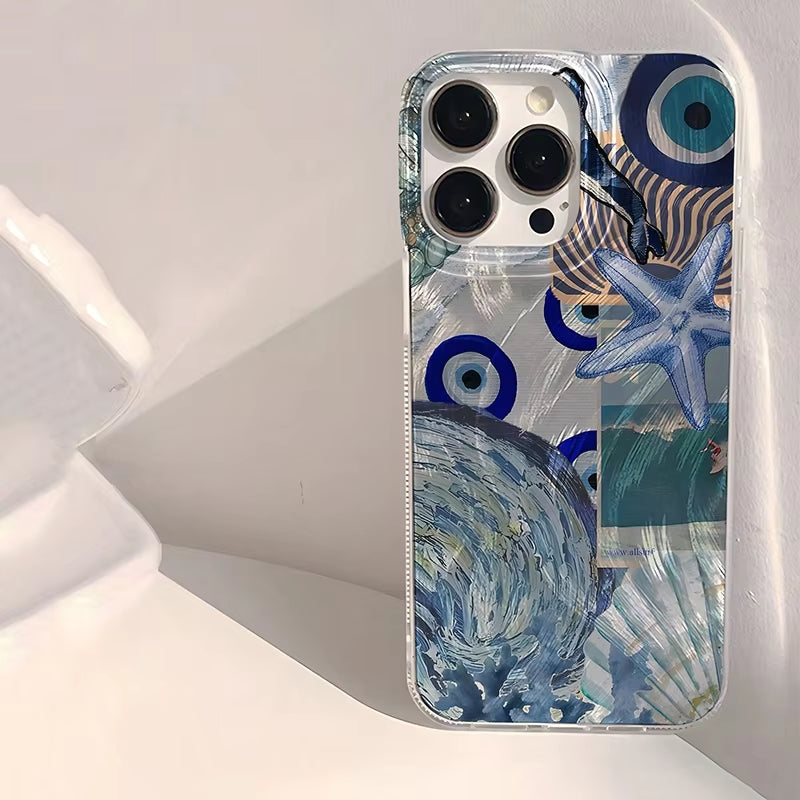 Seaside Scenery Wave Beach Pattern Phone Casefor Iphone 15 16 14 13 12 11 Pro Max 16E XS XR Max 7 8 16 plus SE2 Shockproof Cover
