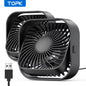 USB Desk Fan,[2Pack]Strong Airflow&Quiet Operation Mini Personal Fan,3 Speed Wind Small Fan,360°Rotatable Table Cooling Fan