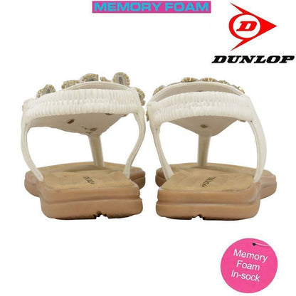 Ladies Memory Foam Low Wedge Heel Walking Toe Post Summer Strappy Sandals Shoes