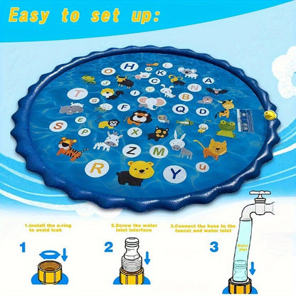 Water Sprinkler pad for Youngsters, Play A to Z Mat Outdoor Water Summer Toys