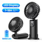 Portable Handheld Fan 5000Mah USB Rechargeable Foldable Fan 3 in 1 Personal Travel Fan with Digital Display Desk Fan