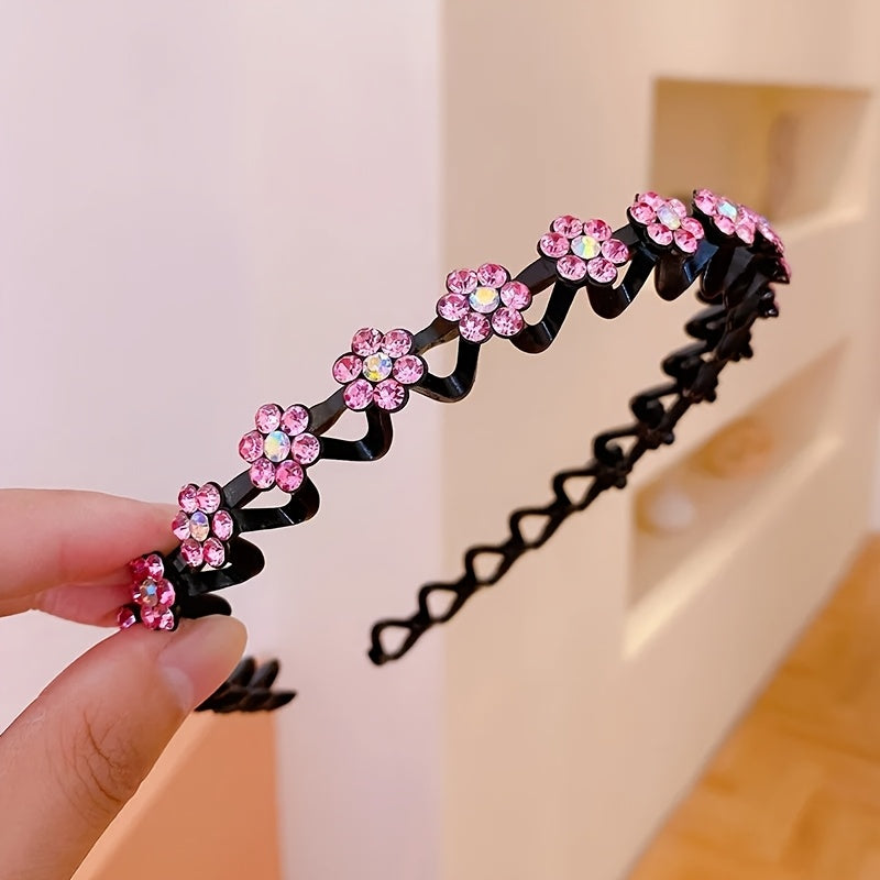 Non-slip Rhinestone Headbands - Elegant Solid Wave Design, Perfect for Styling and Everyday Charm