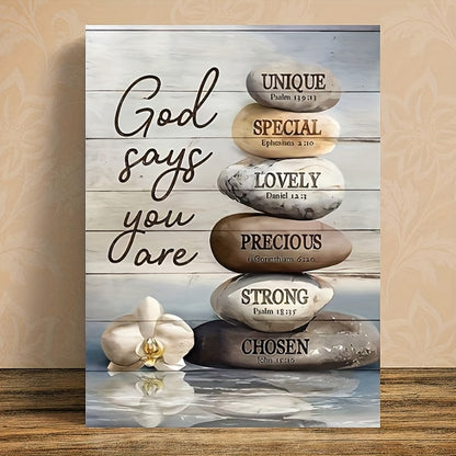 Inspirational Bible Verse Canvas Wall Art with Wood Frame
