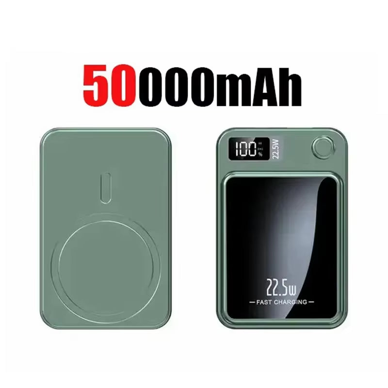 100000Mah Magnetic Power Bank Wireless Fast Charger for Magsafe Portable Auxiliary Battery Pack for Iphone Huawei Samsung 2025