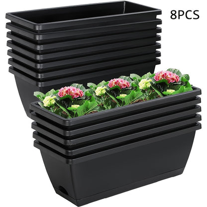 Window Box Planter with Drainage Holes and Trays