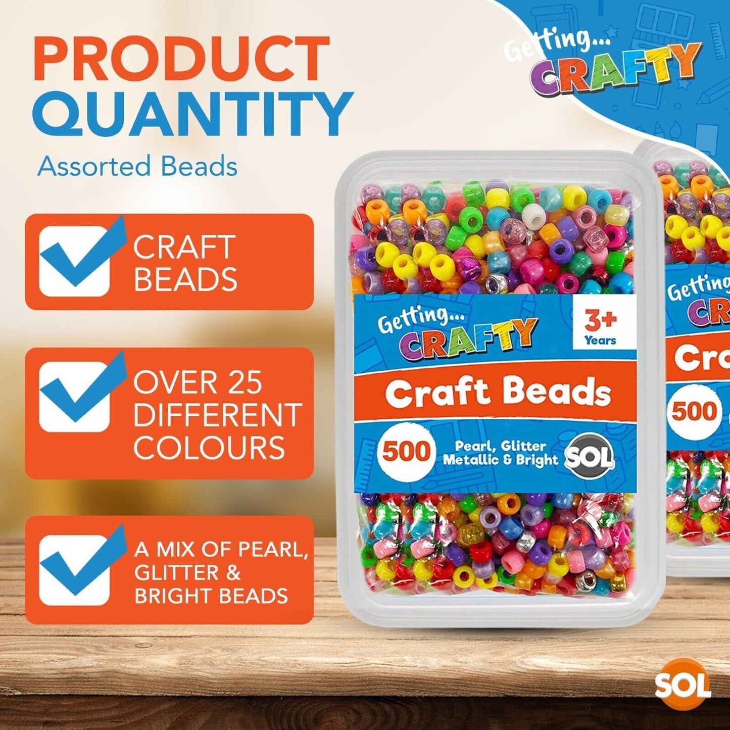 1000 Pony Beads Jewellery Making 9X6 Acrylic Plastic Mixed Glitter Pearl Barrel