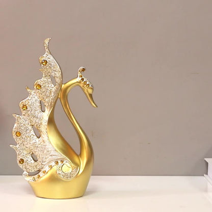 Modern Swan Handicraft Statue for Decor