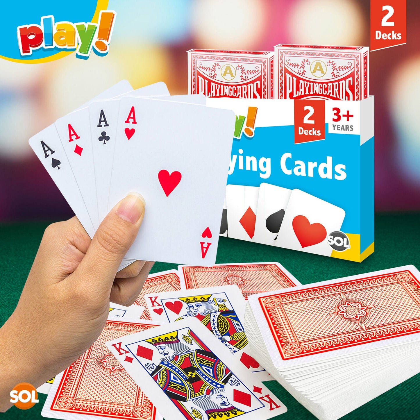 Play Standard Playing Cards – Plastic Coated Traditional Card Deck