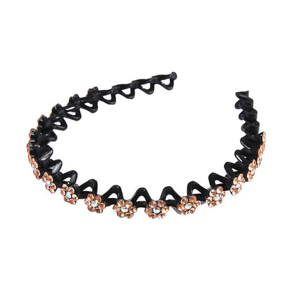 Non-slip Rhinestone Headbands - Elegant Solid Wave Design, Perfect for Styling and Everyday Charm