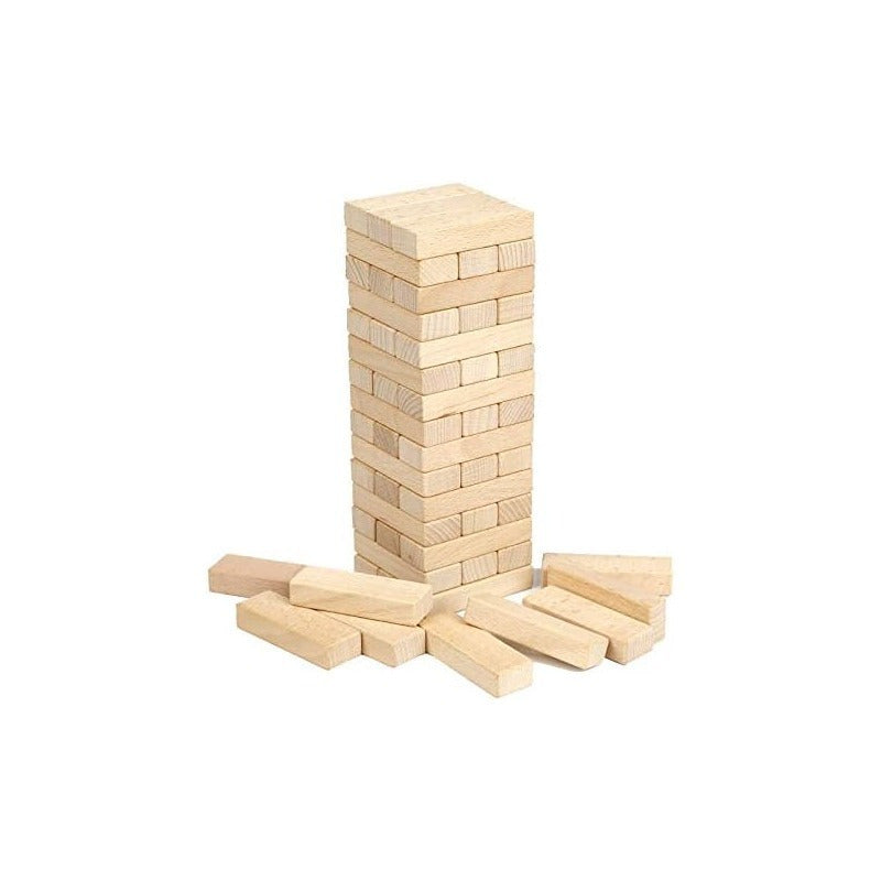 WOODBLOCK COLOURED & WOODEN TOWER BLOCKS GAME