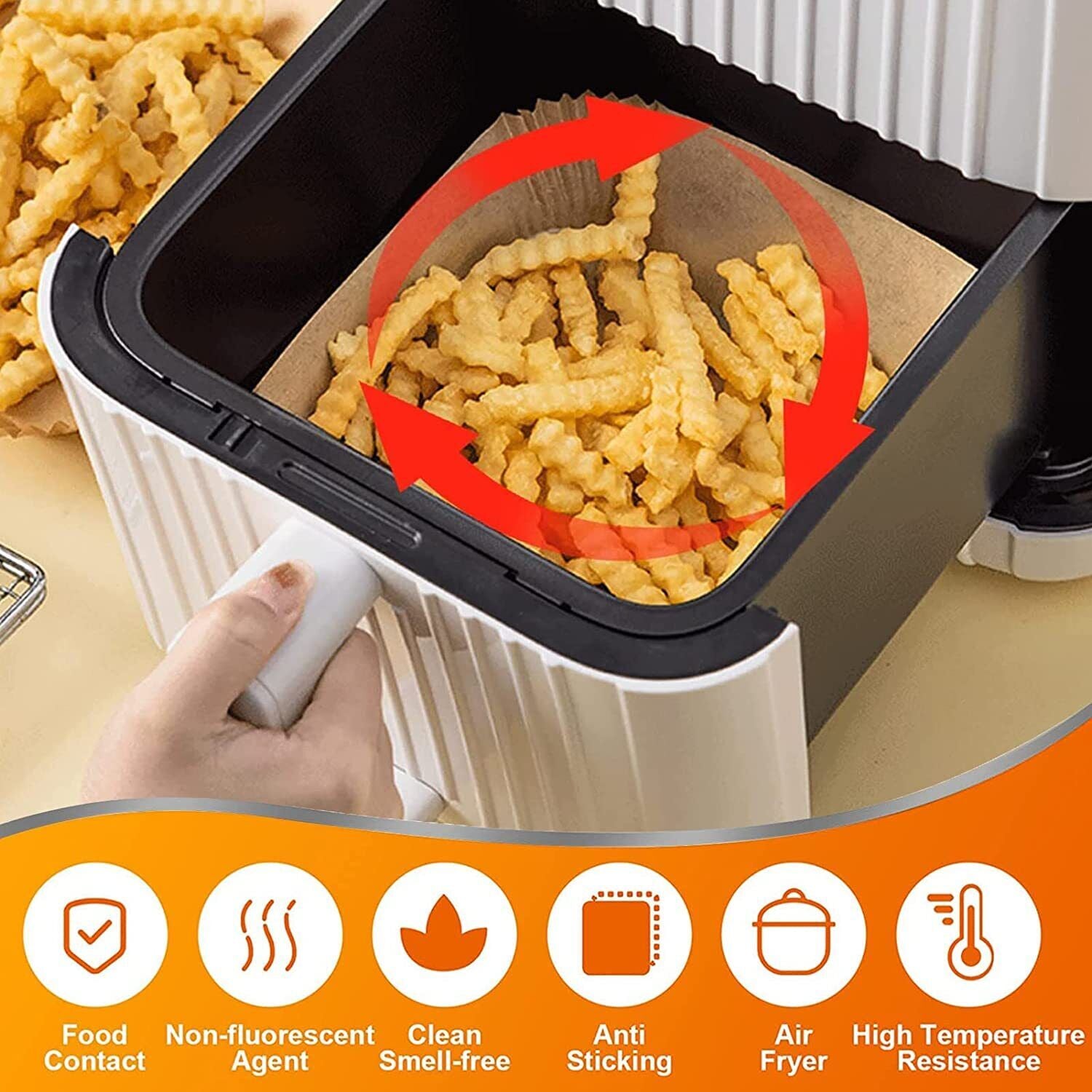 Disposable Air Fryer Paper Liners, Air Fryer Non-Stick Accessories UK