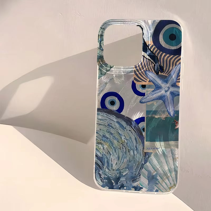 Seaside Scenery Wave Beach Pattern Phone Casefor Iphone 15 16 14 13 12 11 Pro Max 16E XS XR Max 7 8 16 plus SE2 Shockproof Cover