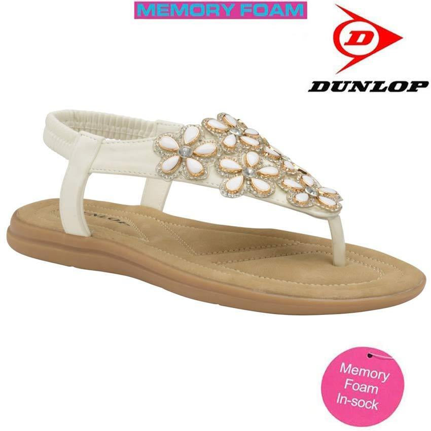 Ladies Memory Foam Low Wedge Heel Walking Toe Post Summer Strappy Sandals Shoes