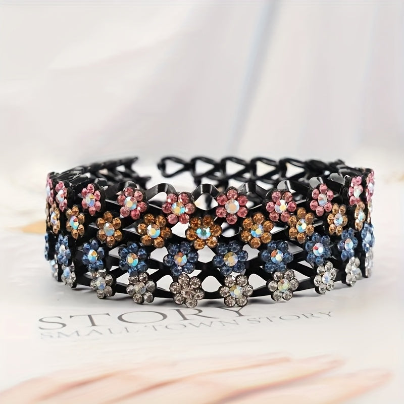 Non-slip Rhinestone Headbands - Elegant Solid Wave Design, Perfect for Styling and Everyday Charm