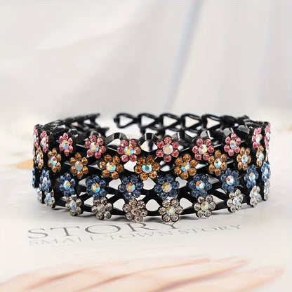 Non-slip Rhinestone Headbands - Elegant Solid Wave Design, Perfect for Styling and Everyday Charm
