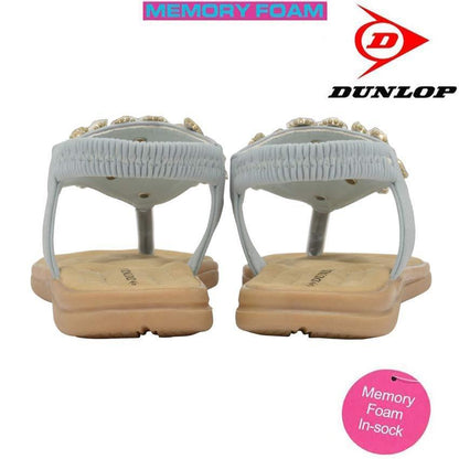 Ladies Memory Foam Low Wedge Heel Walking Toe Post Summer Strappy Sandals Shoes