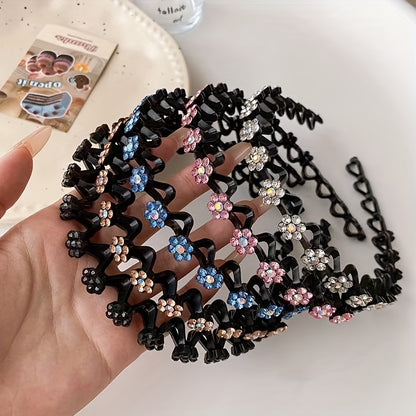 Non-slip Rhinestone Headbands - Elegant Solid Wave Design, Perfect for Styling and Everyday Charm