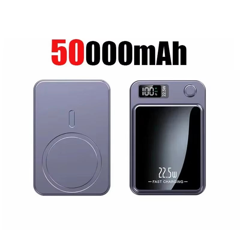 100000Mah Magnetic Power Bank Wireless Fast Charger for Magsafe Portable Auxiliary Battery Pack for Iphone Huawei Samsung 2025