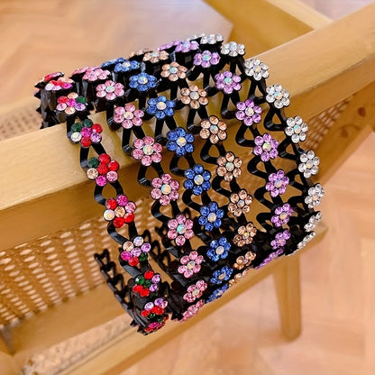 Non-slip Rhinestone Headbands - Elegant Solid Wave Design, Perfect for Styling and Everyday Charm