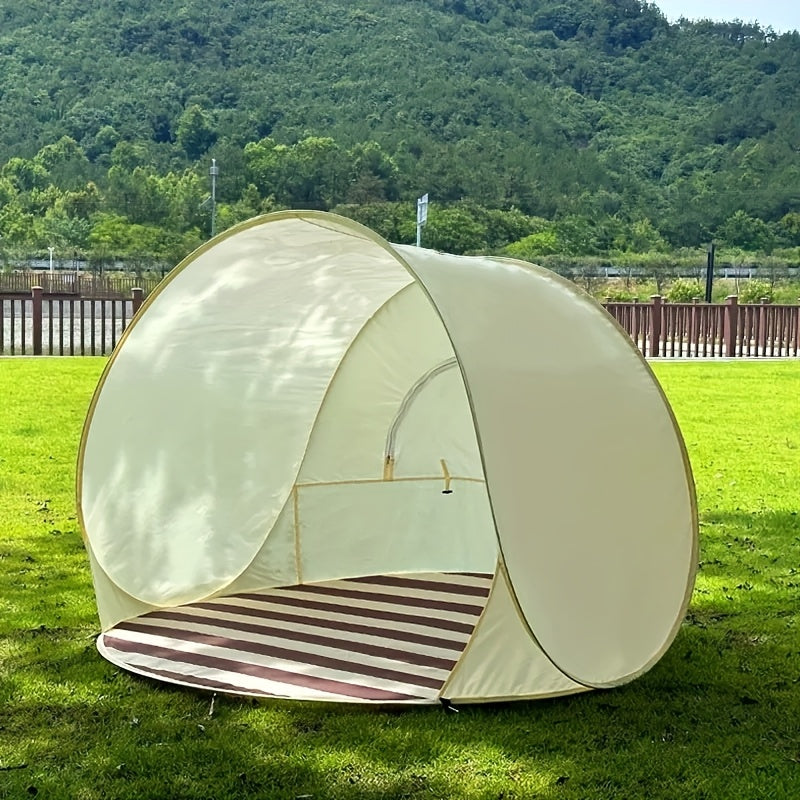 Automatic Instant Pop-up Sun Shelter, Portable Beach Tent, UV Protection, Easy Zipper Closure, with Compact Carry Bag