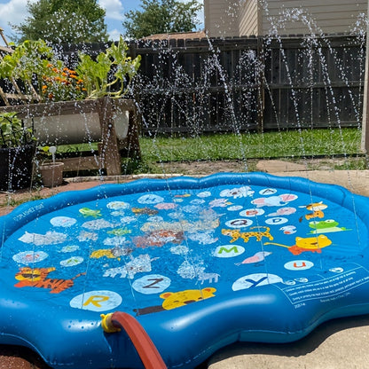 Water Sprinkler pad for Youngsters, Play A to Z Mat Outdoor Water Summer Toys