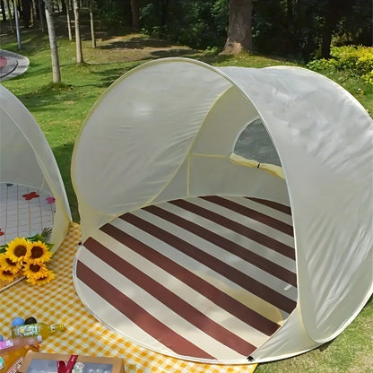 Automatic Instant Pop-up Sun Shelter, Portable Beach Tent, UV Protection, Easy Zipper Closure, with Compact Carry Bag