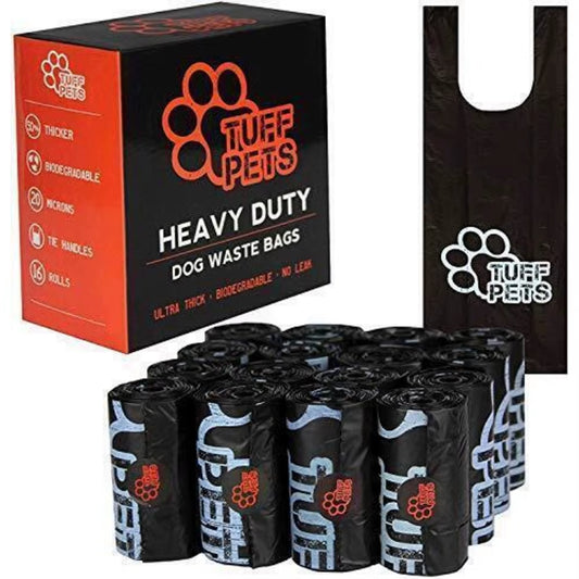 Dog Poo | Tuff Pets 50% Stronger Biodegradable Doggie Bags W/ Tie Handles