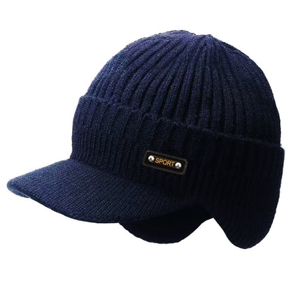 Warm Ear Protection Hat Men's Thickened Woolen Cap