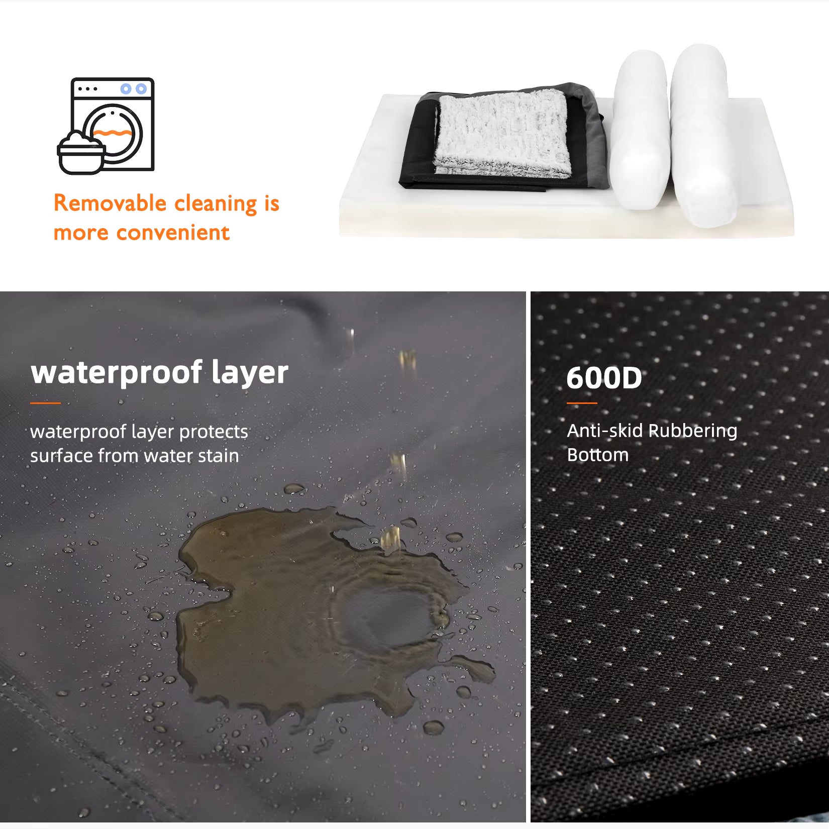 Bolster Dog Bed for Extra Large Dogs, Memory Foam Orthopedic L-Shape Dog Beds with Removable Washable Cover Cozy Plush Dog Sofa