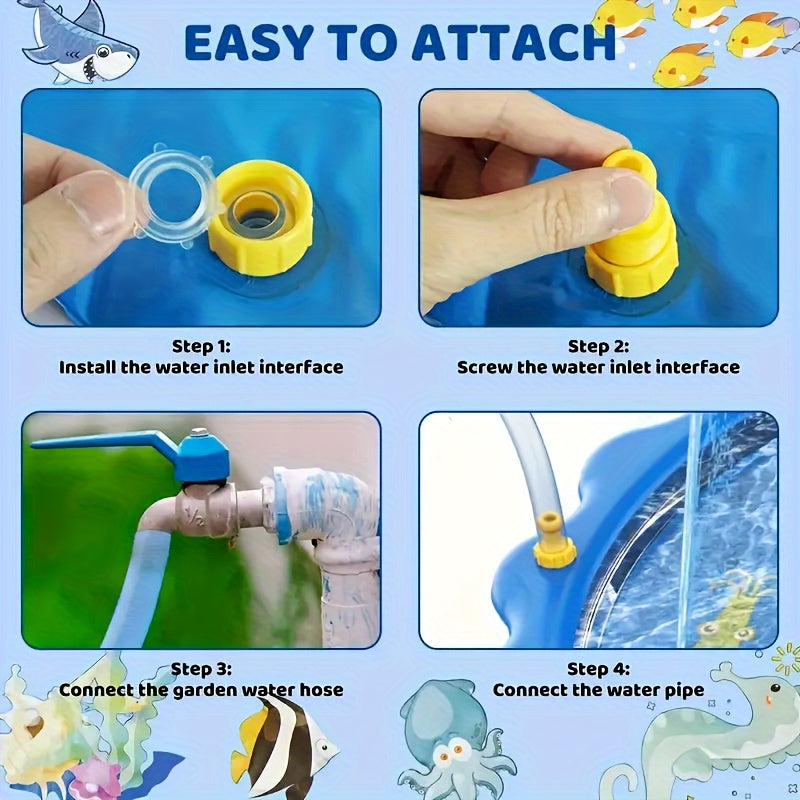 Snowmen Inflatable Splash Pad For Kids, PVC Water Play Mat