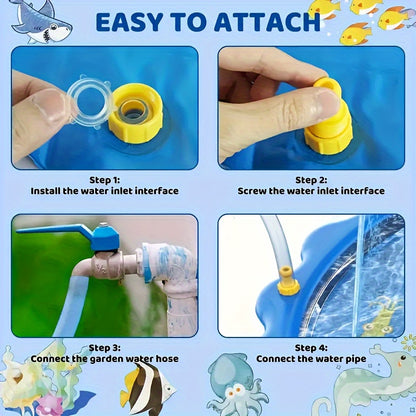 Snowmen Inflatable Splash Pad For Kids, PVC Water Play Mat