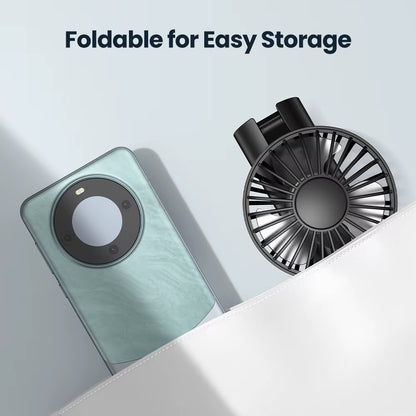 Portable Handheld Fan 5000Mah USB Rechargeable Foldable Fan 3 in 1 Personal Travel Fan with Digital Display Desk Fan