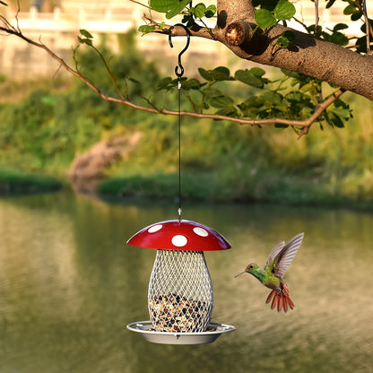 Classic Squirrel-Proof Mushroom Shape Hanging Bird Feeder
