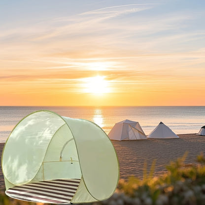 Automatic Instant Pop-up Sun Shelter, Portable Beach Tent, UV Protection, Easy Zipper Closure, with Compact Carry Bag