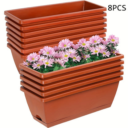 Window Box Planter with Drainage Holes and Trays