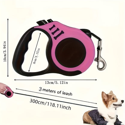 Retractable Dog Leash, Sturdy Dual-Switch Design with a One-Touch Brake And Lock Mechanism