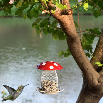 Classic Squirrel-Proof Mushroom Shape Hanging Bird Feeder