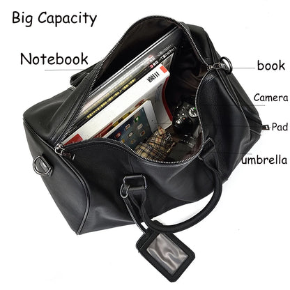 Genuine Leather Travel Bag For Men Women