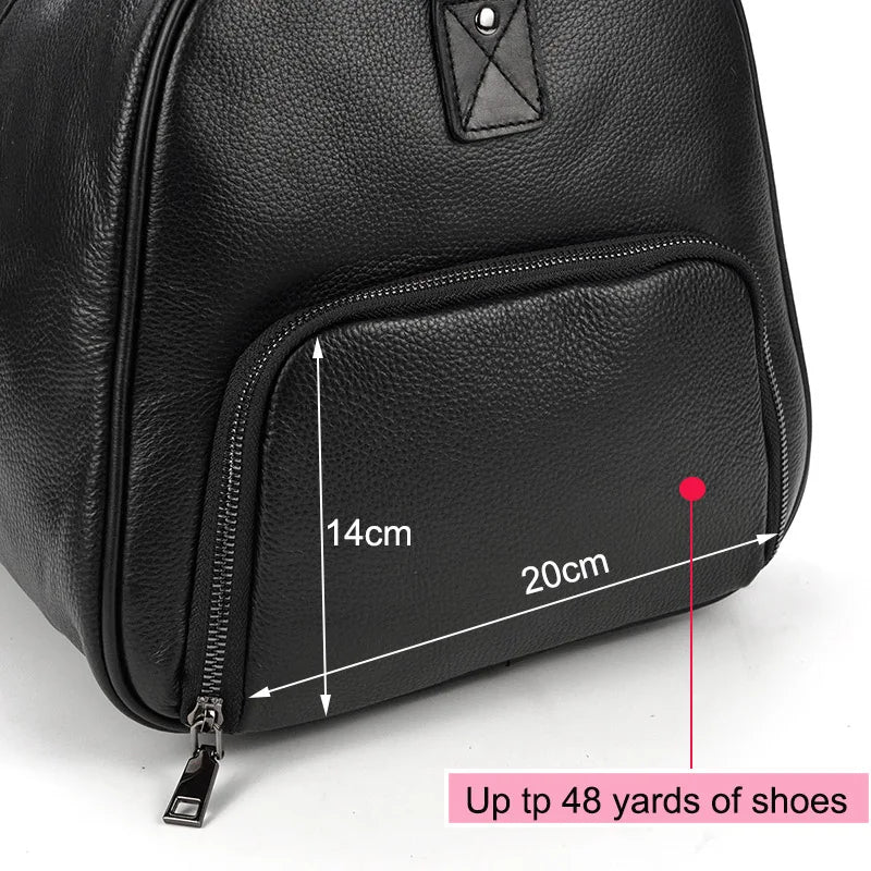Genuine Leather Travel Bag For Men Women