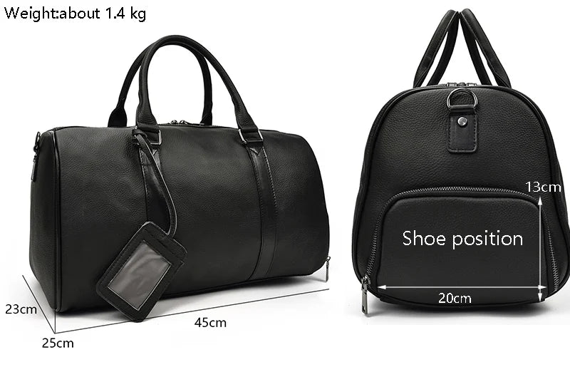 Genuine Leather Travel Bag For Men Women