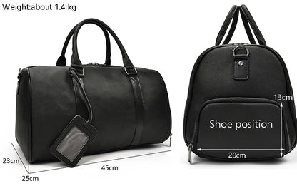 Genuine Leather Travel Bag For Men Women