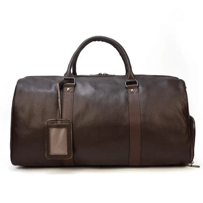Genuine Leather Travel Bag For Men Women