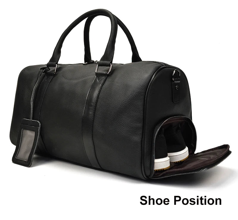 Genuine Leather Travel Bag For Men Women