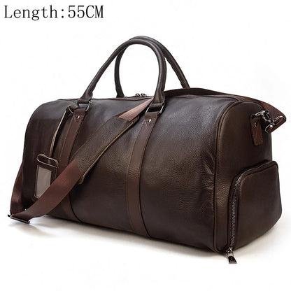 Genuine Leather Travel Bag For Men Women